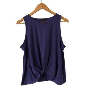 J Crew Purple Slub Twist Front Tank Top Medium